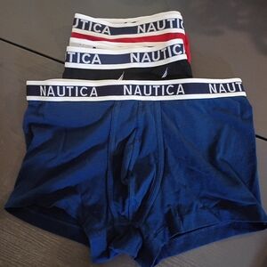 Nautica Men's Briefs - Navy, Red, Black Size Large NEW Pack Of 3.